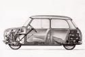 Esquisse du prototype Mini par Issigonis (1958)